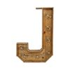 Houten kleine licht letter J huren bij Loods of Rentals