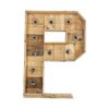 Kleine houten licht letter P huren bij Loods of Rentals