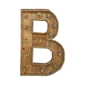Houten licht letters klein B huren bij Loods of Rentals