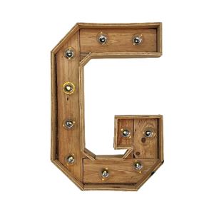 Houten Licht Letter G huren bij Loods of Rentals