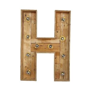 Houten licht letter klein H huren bij Loods of Rentals