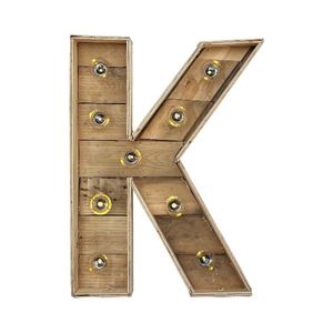 Houten licht letter klein K huren bij Loods of Rentals