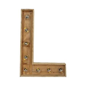 Kleine houten licht letter L huren bij Loods of Rentals