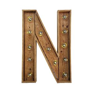 Kleine houten licht letter N huren bij Loods of Rentals