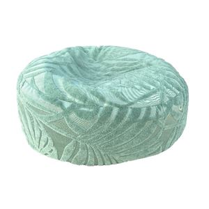 Poef velvet groen palmblad