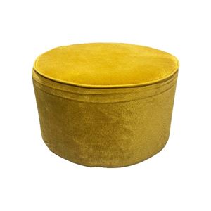 Poef velvet geel XL