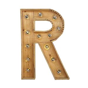 Kleine houten licht letter R huren bij Loods of Rentals