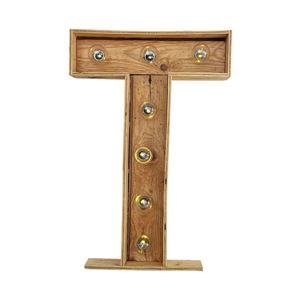 Kleine houten licht letter T huren bij Loods of Rentals