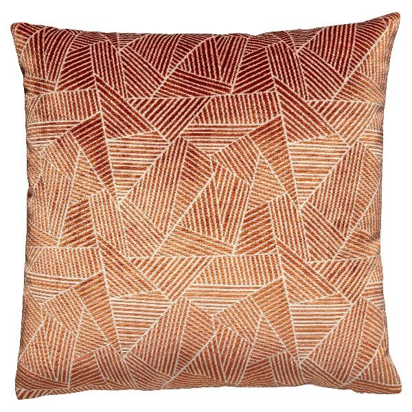 Kussen velvet terracotta grafisch
